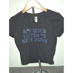 Katy Perry Cropped Shirt. SZ. Small.   Black Bling